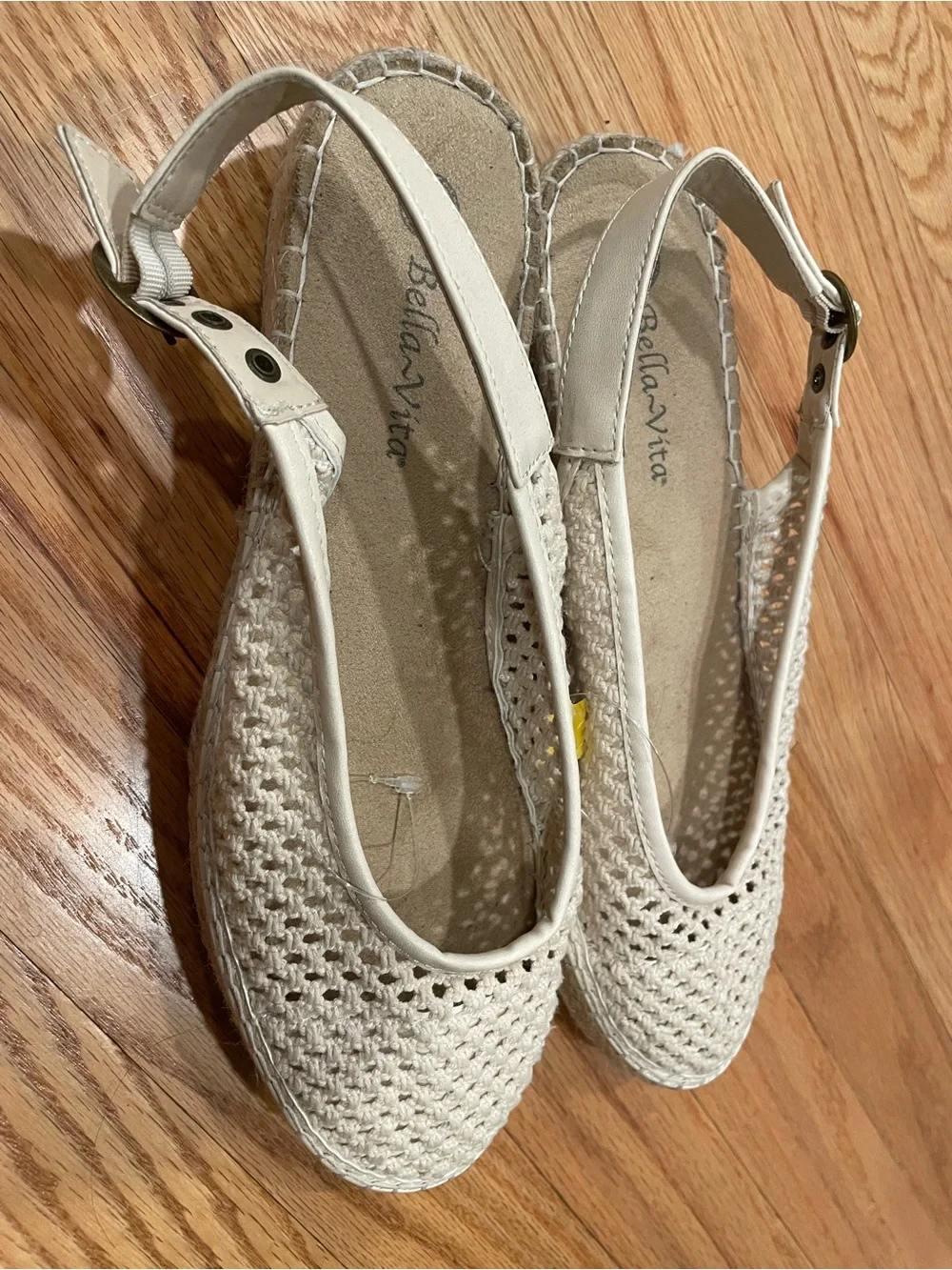 Bella Vita Cream Woven Slingback Espadrilles